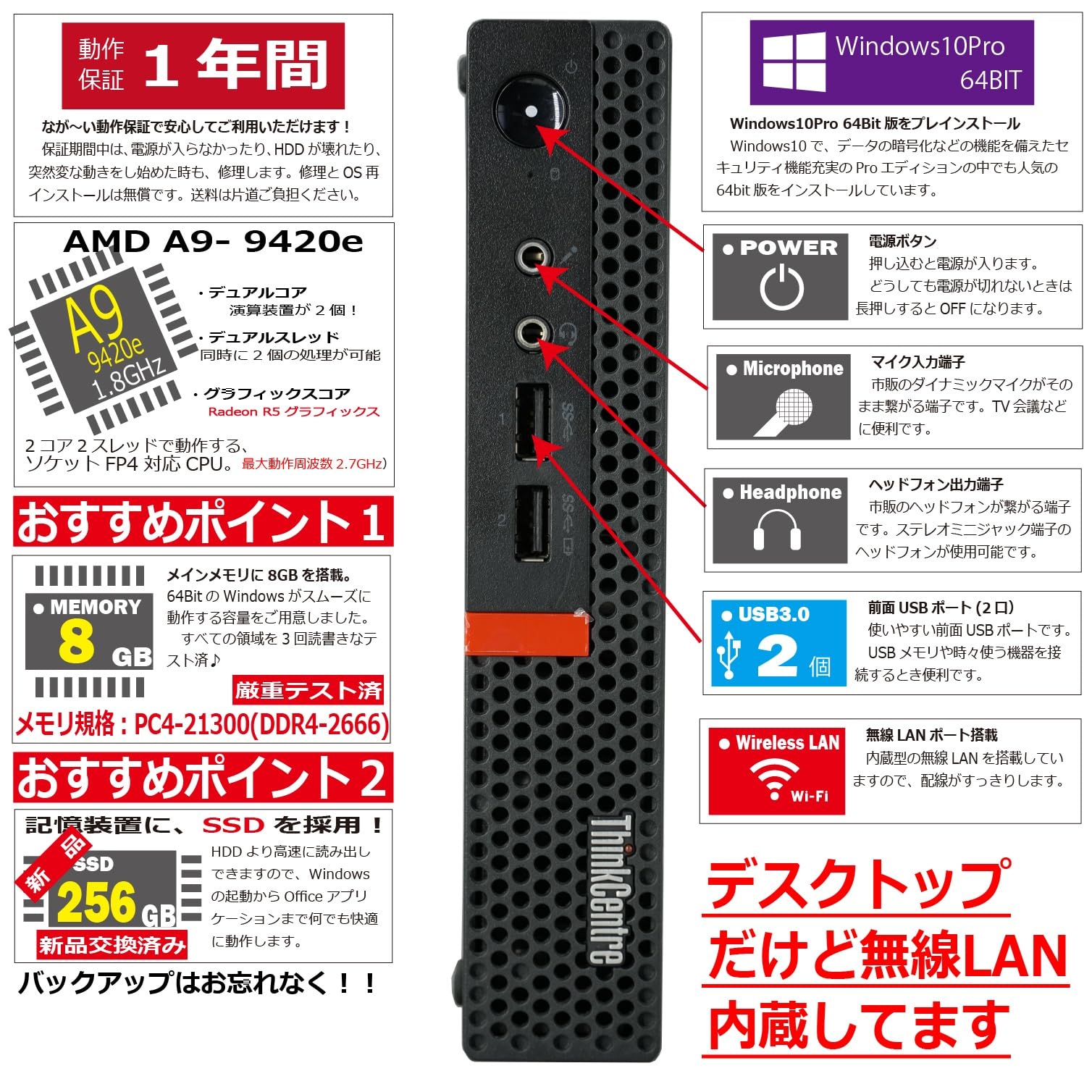 Amazon.co.jp: 中古パソコン ThinkCentre M625q Tiny Windows10