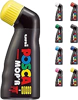 Vista 6 de Rotuladores multicolor Posca, rotuladores de pintura Mop'R Posca con punta redonda XXL de 3-19 mm para cualquier superficie, fórmula no tóxica Azul