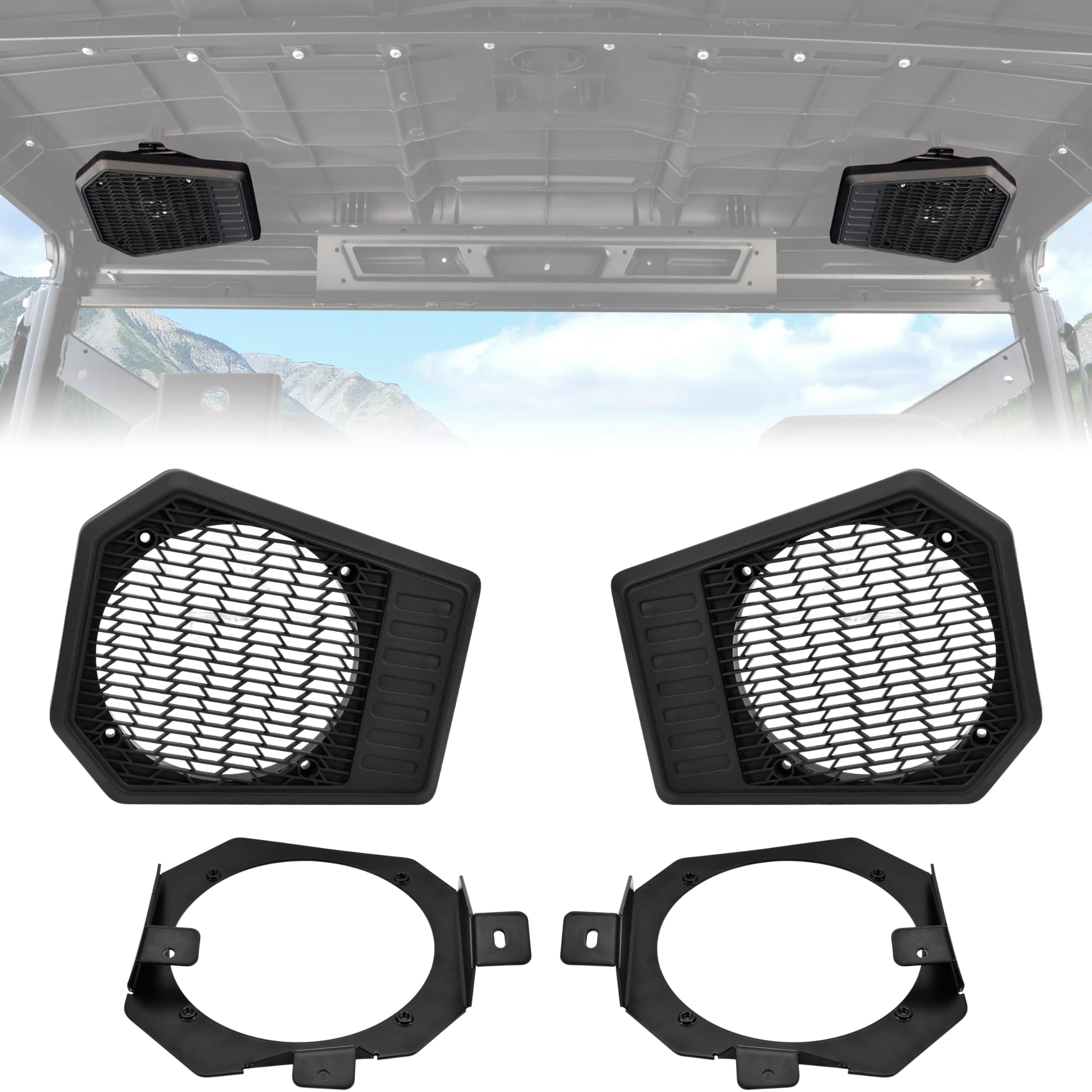 SAUTVS Rear Roof Speakers Pods Enclosures Holders with Left