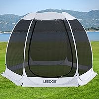 LEEDOR Pop Up Screen House: 6-15 Person Outdoor Screen Tent with Mosquito Netting, Instant UV-Resistant Camping Gazebo for Patio & Backyard
