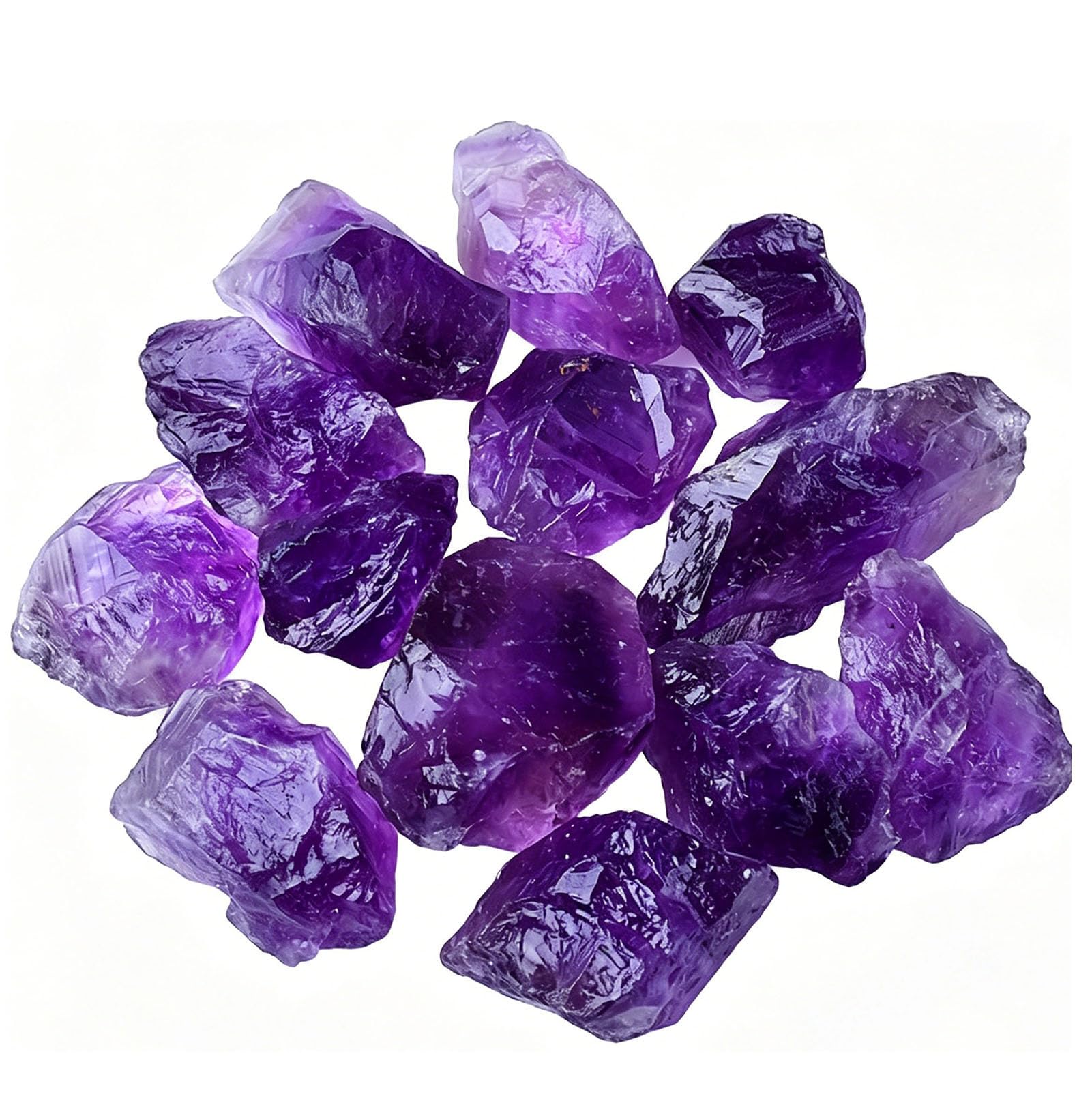 Zooeelly Amethyst Crystals Bulk Rough Purple Healing Stones Large Natural Raw Rocks for Tumbling, Cabbing, Decoration, Wire Wrapping, Wicca & Reiki,100G,2~3CM
