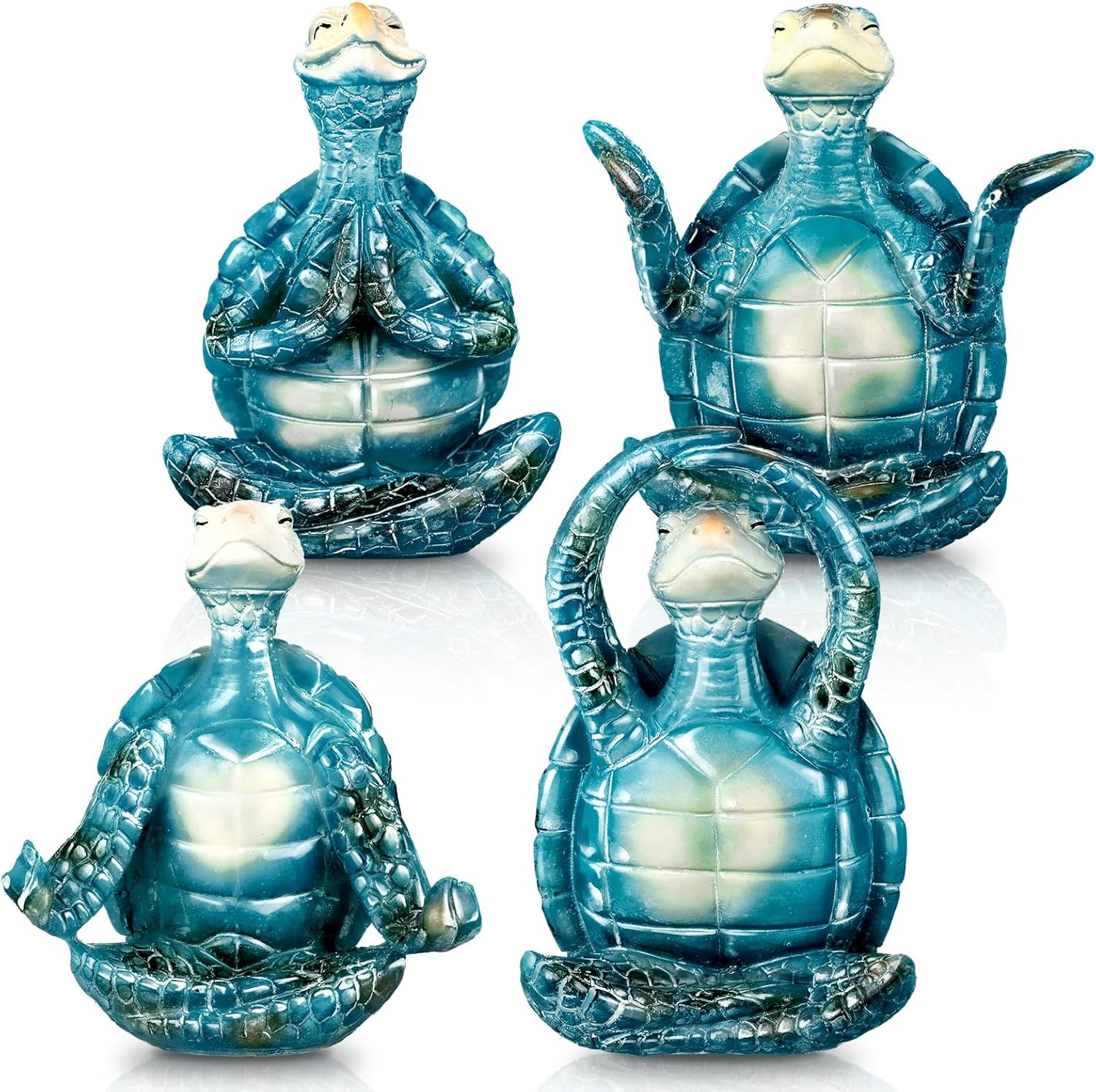 3 Pcs Sea Turtle Meditation Yoga Decor Zen Sea Turtles Garden Statue Figurines Coastal Ocean Beach Bathroom Decor Turtle Gifts for Women Yogis Home Office Decorations(Fashion)