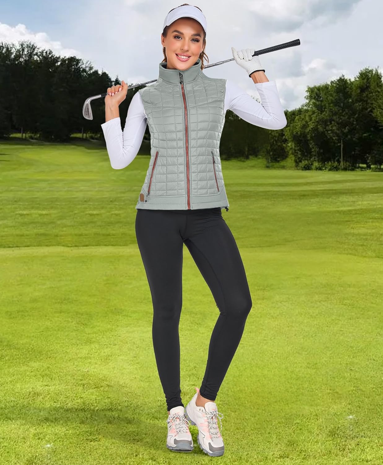 Little Donkey Andy Women's Lightweight Puffer Vest, Warm Outdoor Sleeveless Jacket for Hiking Travel Running Golf - Image 2