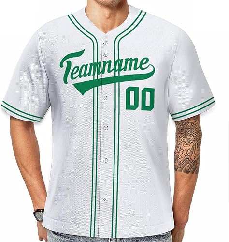 Vista 2 de Camiseta de béisbol personalizada, regalos personalizados con parche nombre del equipo, número de puntada e impresión 3D Tech para hombres, mujeres