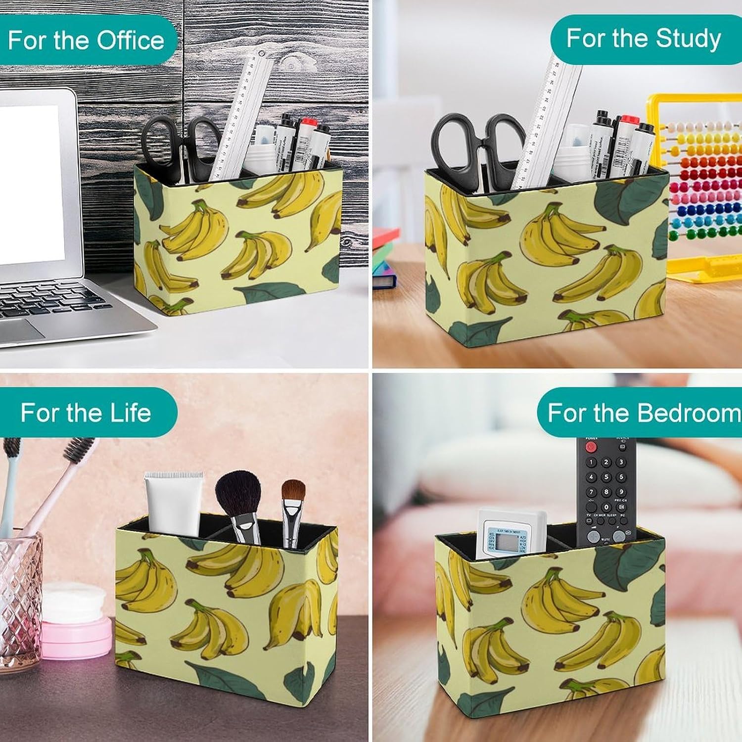 PU Leather Banana Pencil Pen Holder Office Supply image 4