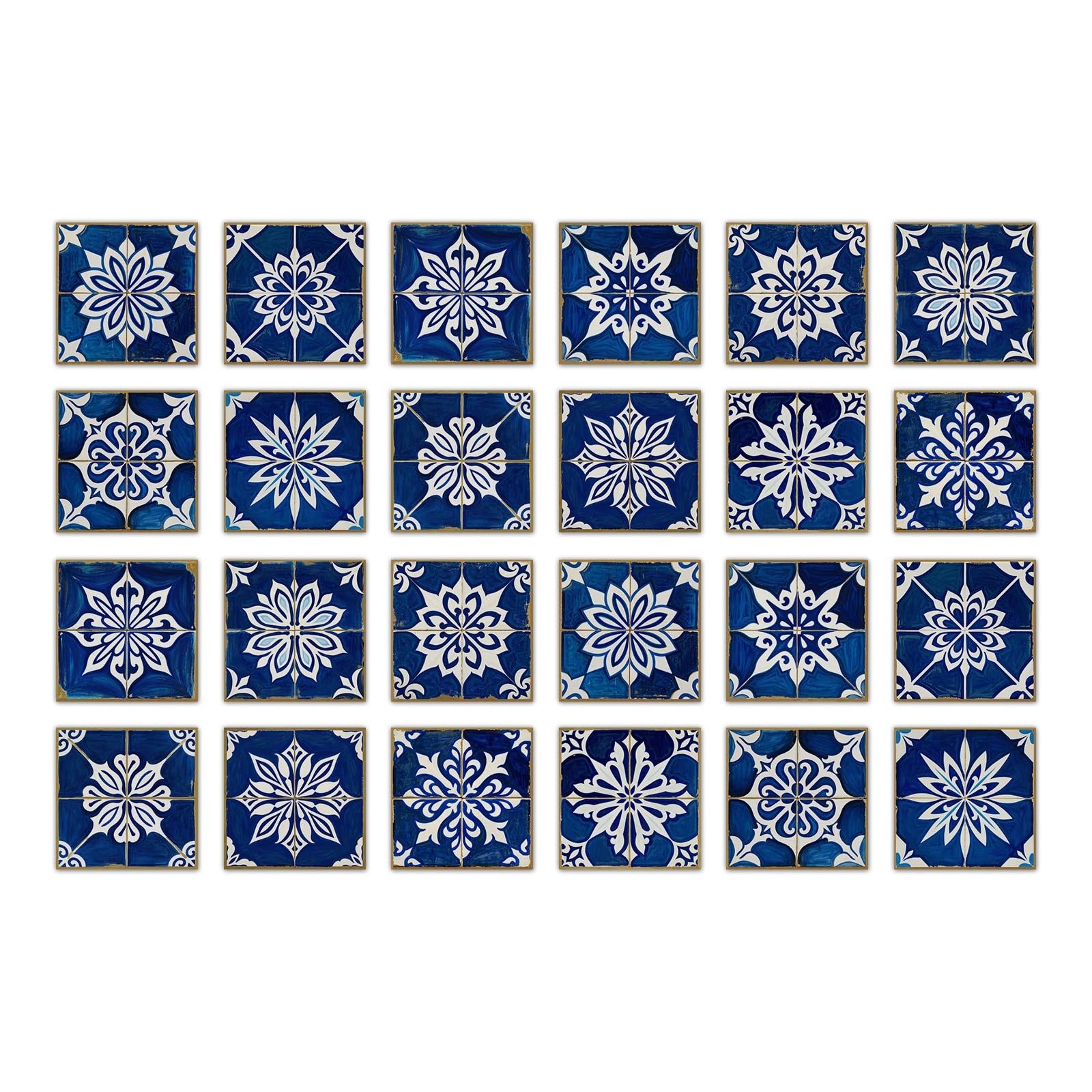 24PCS Tile Wall Stickers Kitchen Bathroom Decorative