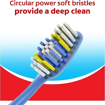Colgate Extra Clean Toothbrush, Soft Toothbrush for Adults, 3 Count (Pack of 1)