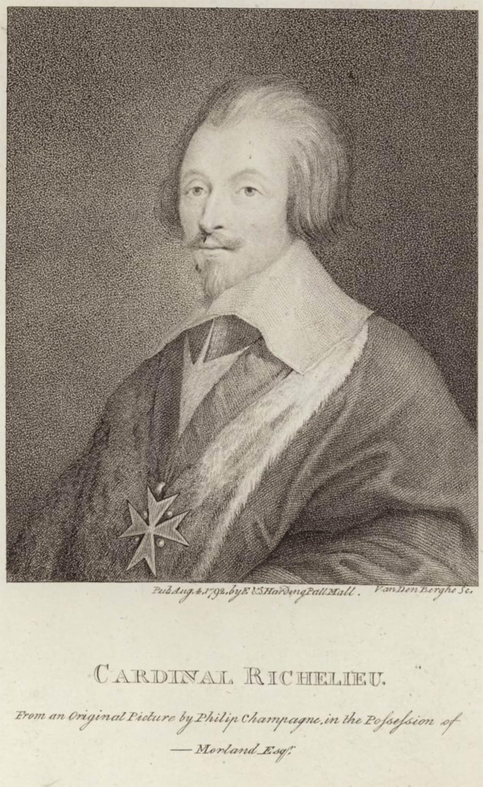 POSTERIIk Famous Modern Artwork Art Mural Portrait of Cardinal Richelieu by Philippe De Champaigne Oil Paintings Pictures for Home Decor 60x90cm