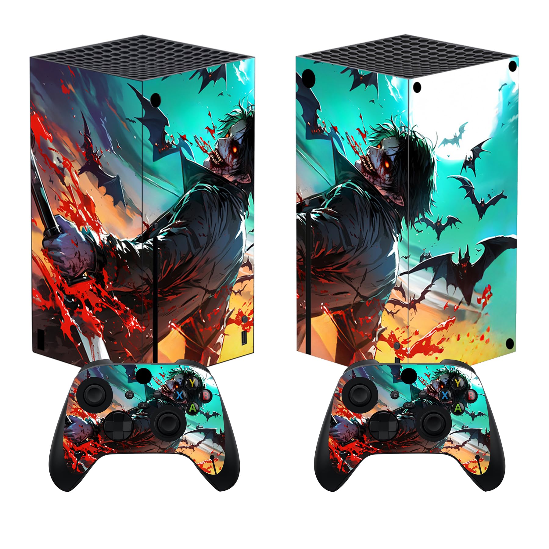 PlayVital Pegatina para Xbox Series X - Calcomanía Vinilo Skin Adhesivo para Consola y Mando, Diseño Duradero, Protección Antirayaduras, Fácil de Colocar y Quitar (Colores Hojas) — view 9