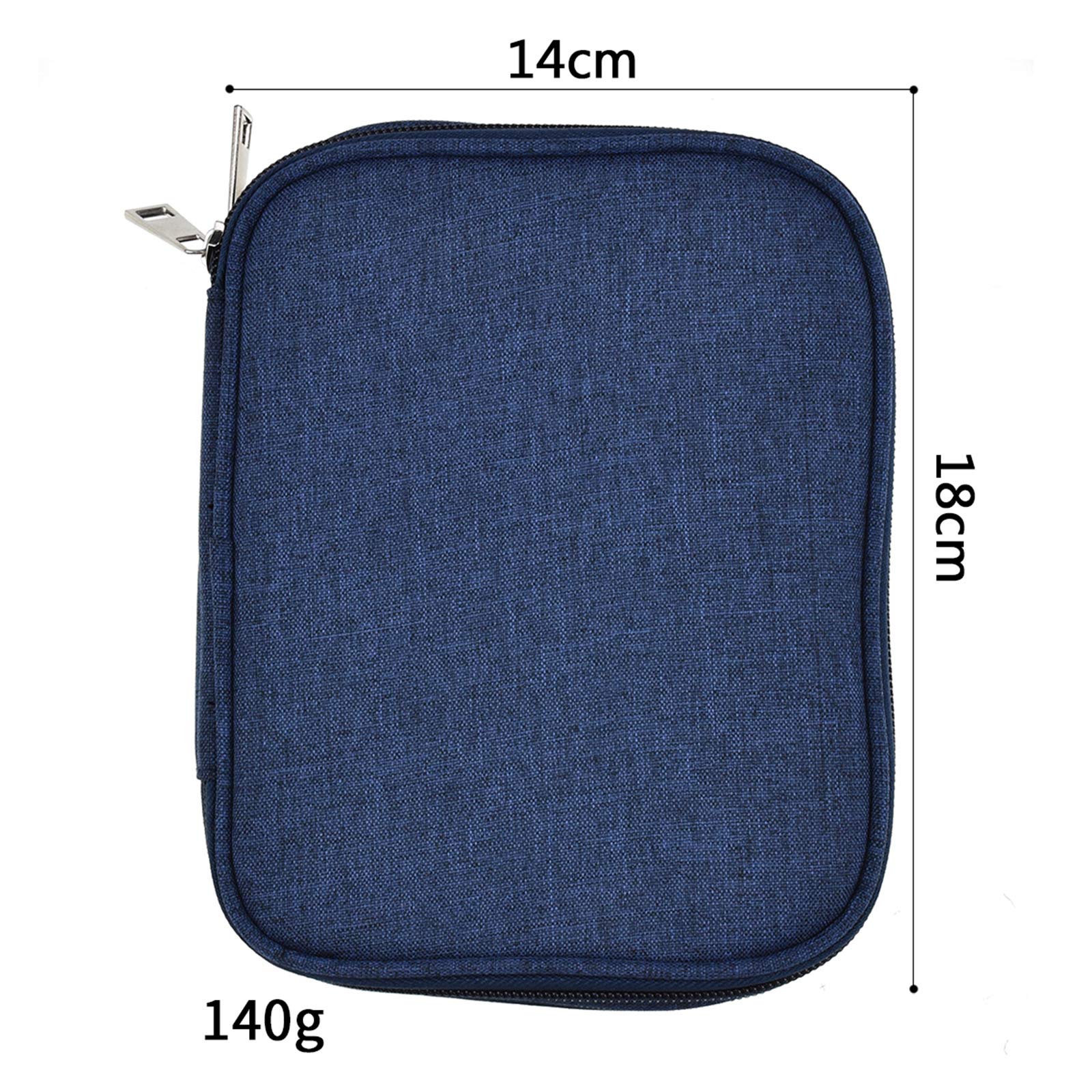 Juego de 5 bolsas de almacenamiento con cremallera para ganchos de ganchillo, color azul
