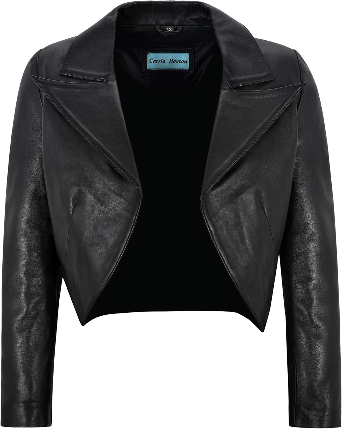 Women Cropped Jacket Open Shrug Bolero Evening Blouse Coat Lambskin Leather 5650