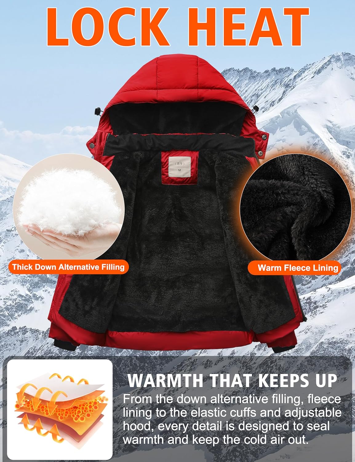 Boys' Winter Coat Kids Puffer Winter Jacket Thick Fleece Lined Warm Hooded Outerwear Coats for Boys Girls (4-15) - Image 2