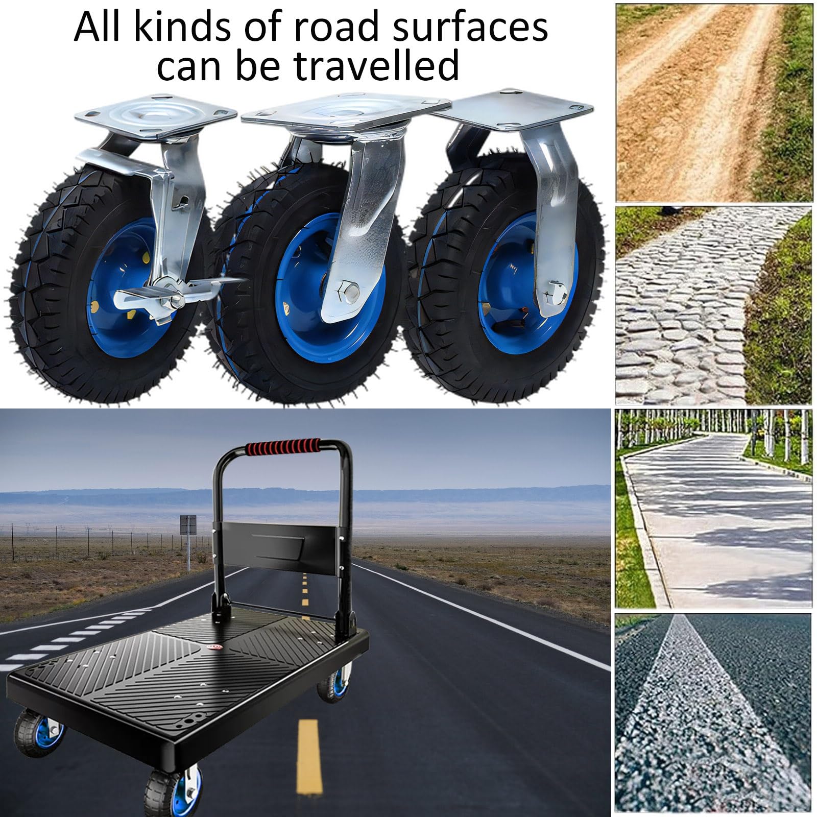 LIGUOYI Ruedas Giratorias Grandes De Servicio Pesado con Freno, Ruedas Fijo De Transporte De 150/200/250MM Tranquila Y Fácil De Deslizar Duradero 2 Pcs Ruedas para Muebles para Carro Móvil