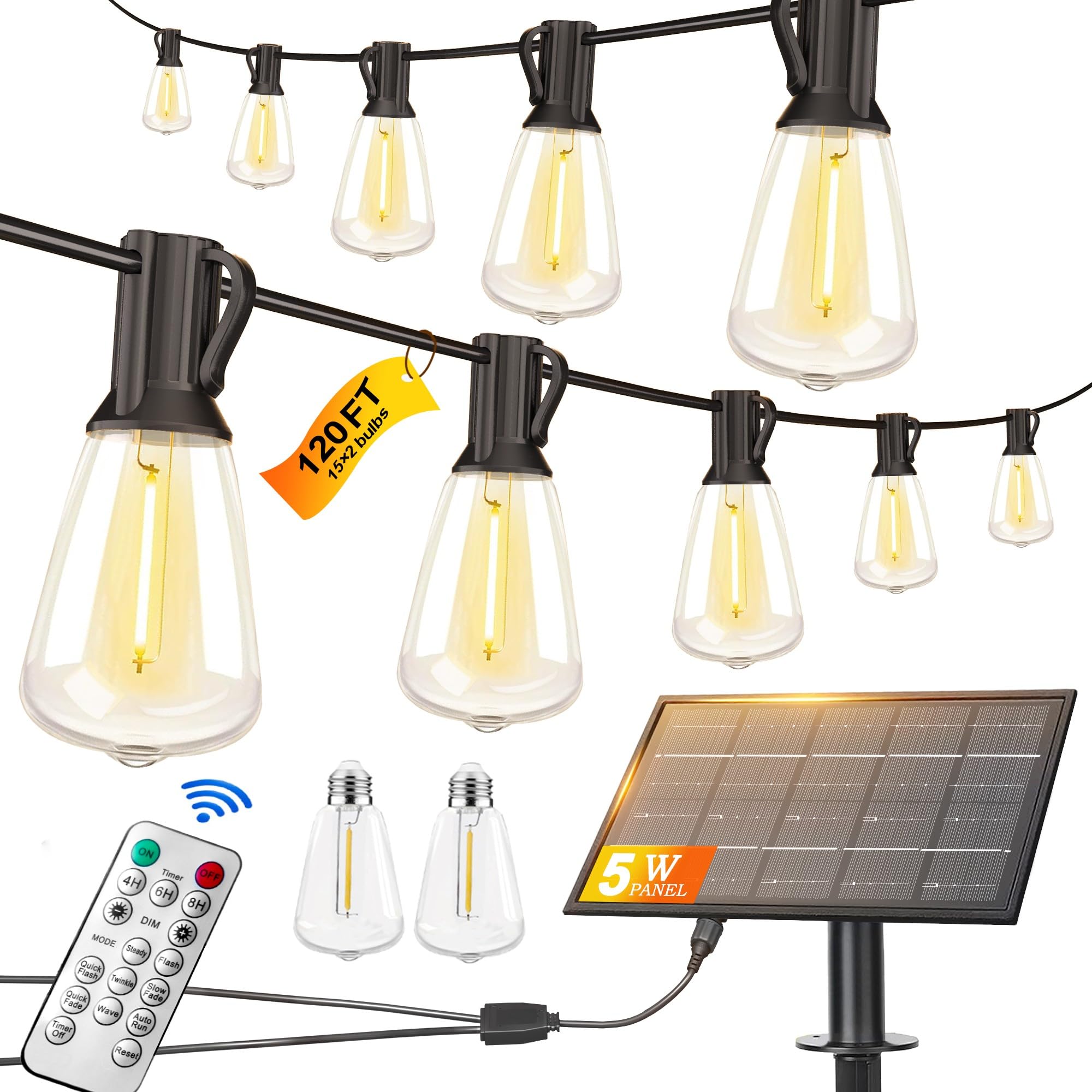 BLIATLUS 120ft Solar String Lights