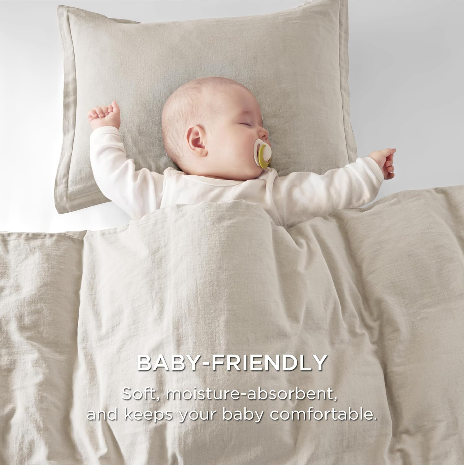 Bedsure 100% Muslin Cotton Duvet Cover King Size - Ultra-Soft, Breathable & Lightweight - Linen Like Gauze Comforter Cover Set with Button Closure and Corner Ties (Linen, King, 104"x90") - Image 7