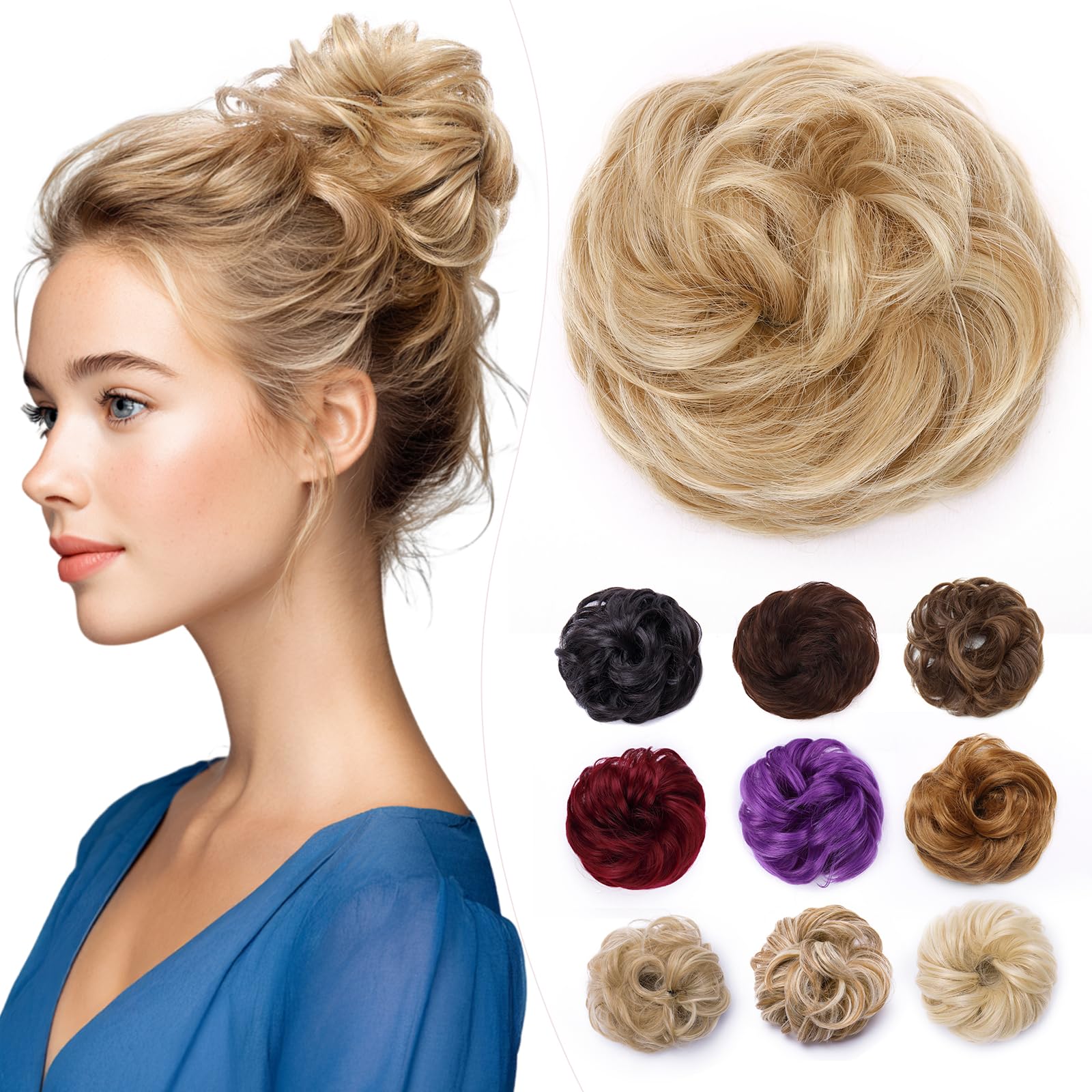 Elailite Haardutt Haargummi Mit Haaren Fake Bun Haar Dutt Haarteil  Haarverlngerung Mit Gummiband Haarteile Fr Dnnes Messy Bun Hair Piece  35g : Amazon.de: Kosmetik