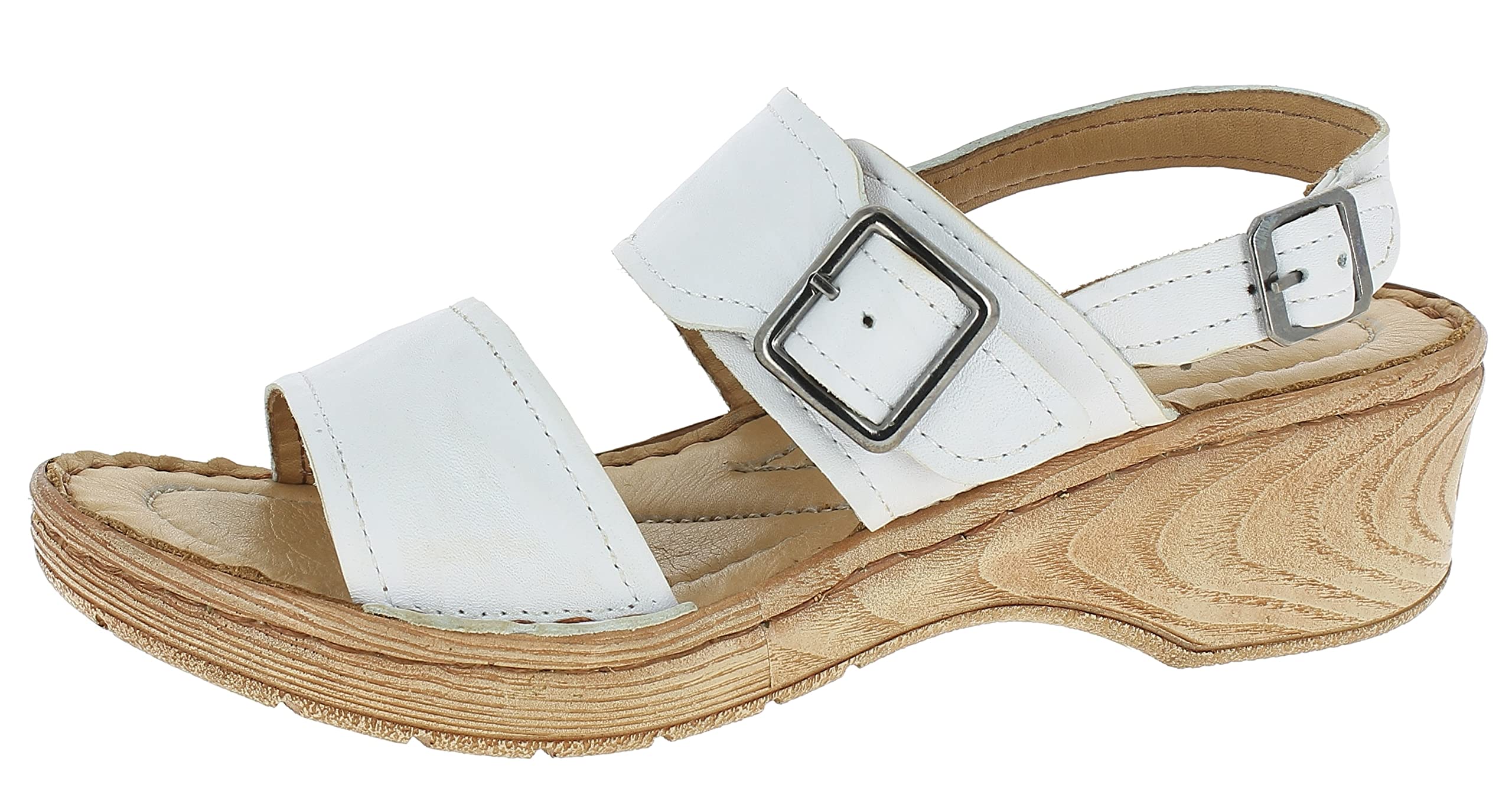 Andrea Conti Women's Sandals with Heel, White, 36 EU, Weiß, 4 UK