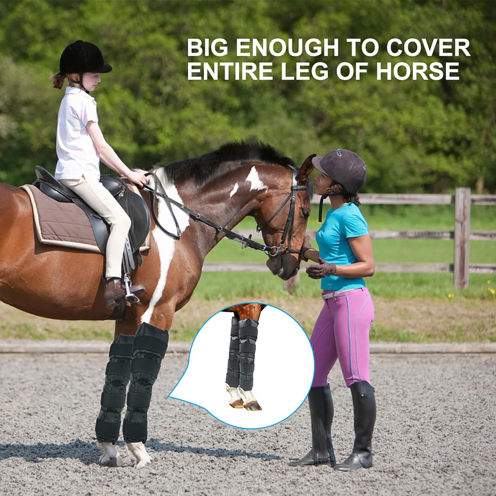 Botas de hielo para caballos, juego de 2, envolturas de enfriamiento para lesiones de caballo, envolturas de hielo equino para patas de caballo, rodillas, corvejones, reutilizables, botas de hielo de