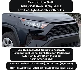 TOYOTA RAV4 アドベンチャー 2019年式 純正ヘッドライト USヘッドライト 2019-2021トヨタRAV4ブラックベゼルLEDヘッド