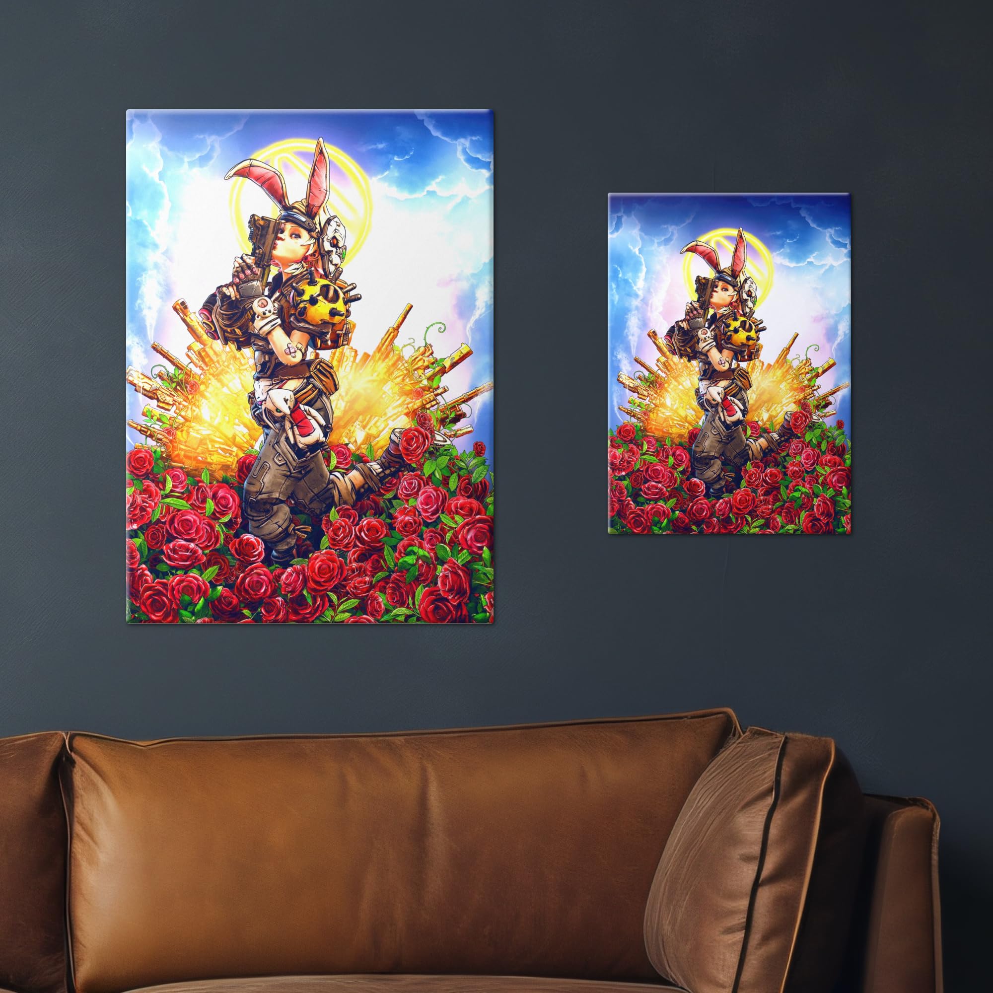 Displate Metall poster Borderlands Tiny Tina Roses Wandkunst Deko Größe L | Bild Plakate für Schlafzimmer Dekor, Geschenke. Magnetische Befestigung Wandposter, Wanddeko. Metall Wandkunst.