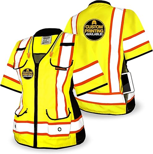 KwikSafety - Charlotte, NC - GODFATHER Safety Vest CUSHIONED COLLAR + TABLET POCKET 9 Pockets Class 2 PPE ANSI Tested OSHA