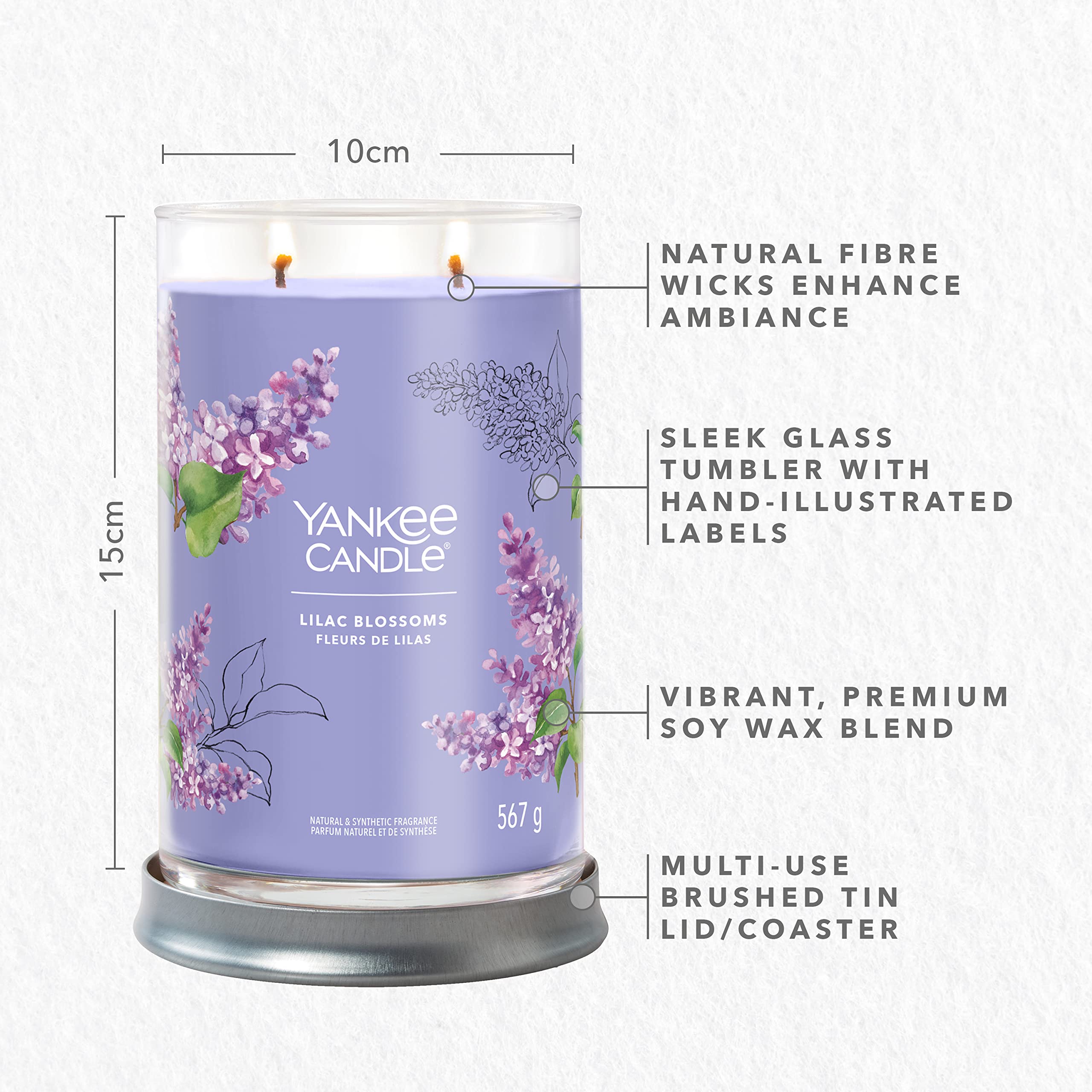 Yankee Candle Signature Scented Candle, Lilac Blossoms, Large - Image 4