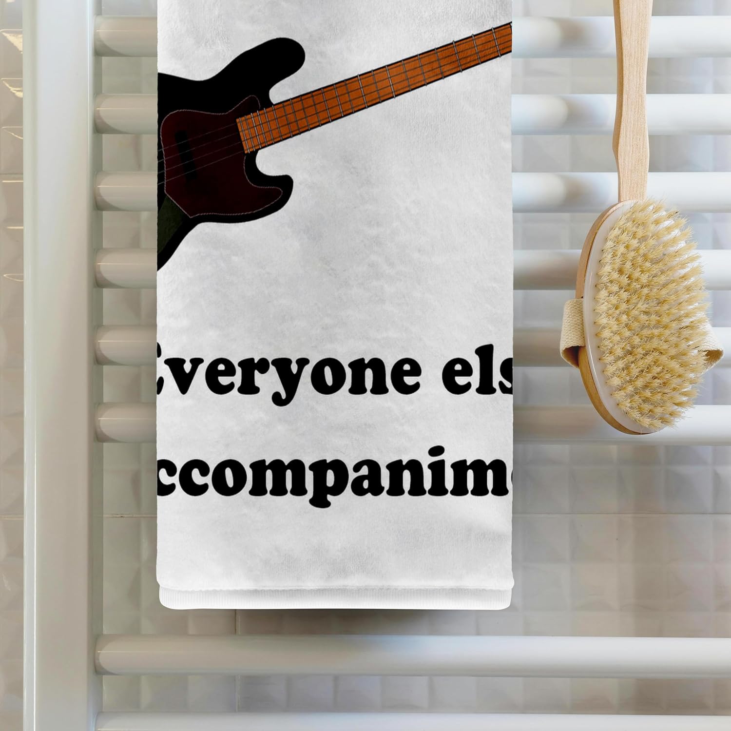 3dRose Bass Guitar Everyone Else is just Accompaniment 22x30 Bath Hand Pool Towel