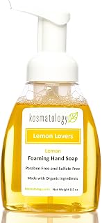 kosmatology Lemon Lovers Organic Foaming Hand Soap | Moisturizing Hand Wash | Clean Ingredients, Infused with Essential Oils | 8.5 fl oz