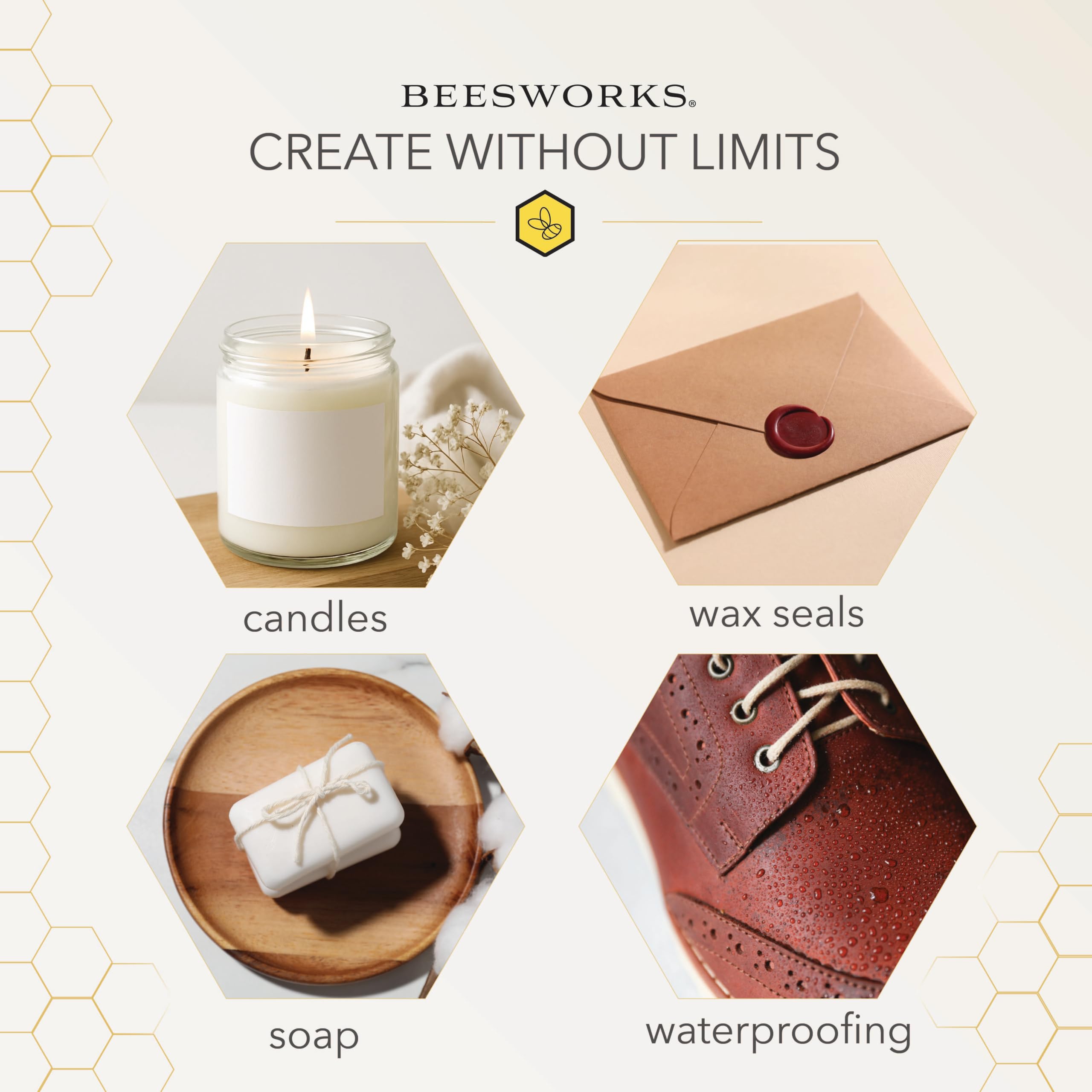 Beesworks parafina – 1 funt rafinowanego wosku parafinowego do ogólnego zastosowania, czysty wosk do świec DIY, konserwowania, uszczelniania, konserwacji metalu i wielu innych