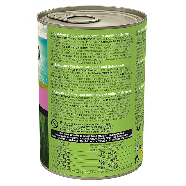 Foto 4 de 7 de Arquivet Comida Húmeda para Perros Adultos, Cordero y Pollo, No Aplicable, 400 g (Paquete de 1)