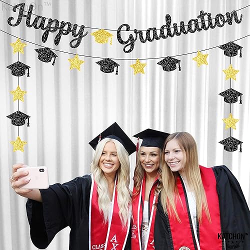 Miniatura 5 de KatchOn, Cartel de graduación con purpurina de 10 pies, sin bricolaje, pancartas de graduación para decoraciones de fiesta de graduación 2023