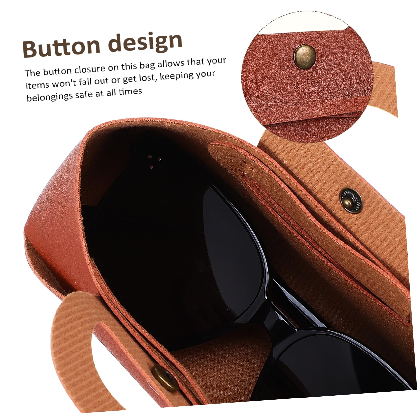 VALICLUD Set da 4 Custodie Occhiali in Pelle Pu con Chiusura a Bottone, Organizer per Occhiali da Sole Portatile per Feste Estive, Attività All'aperto e Viaggio
