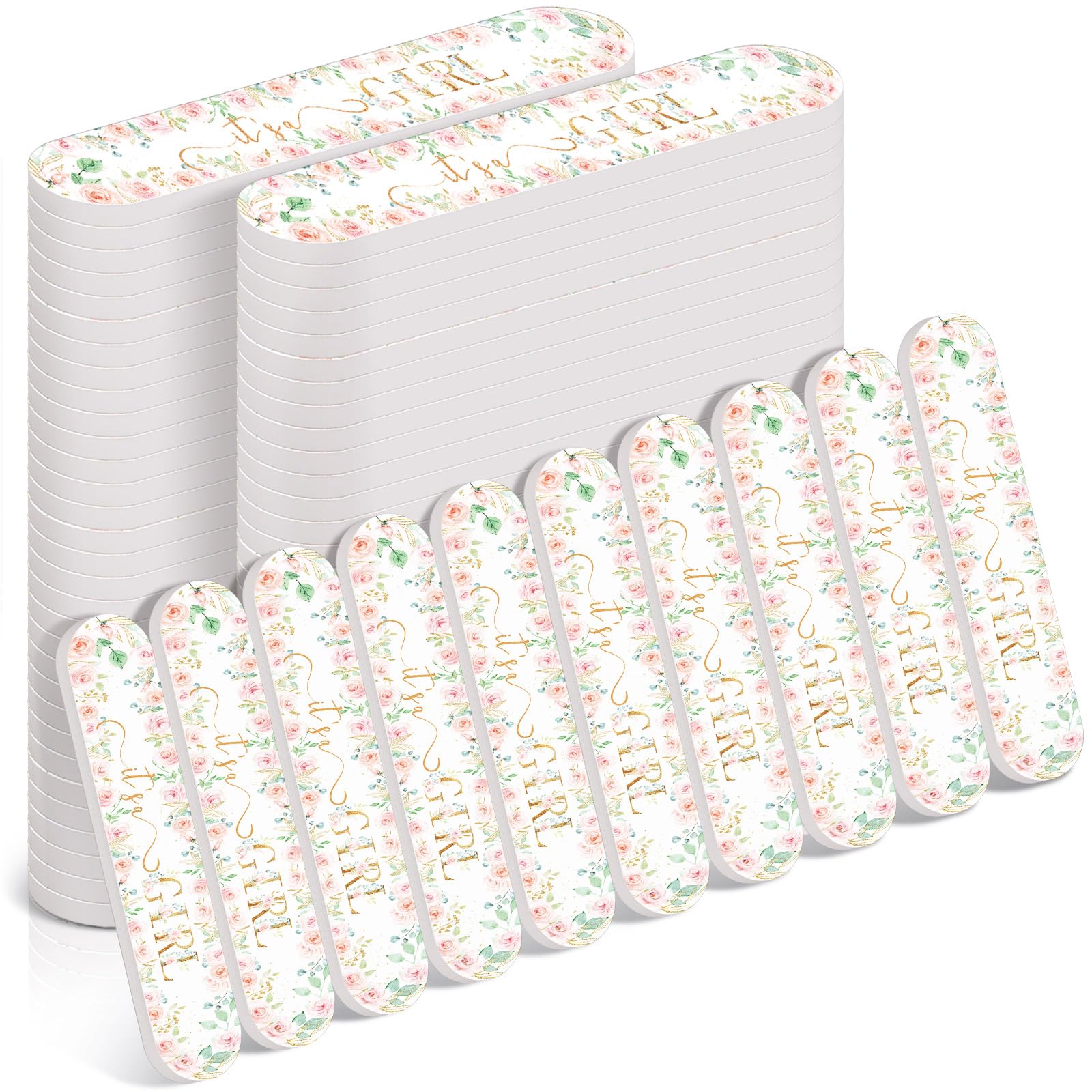 Lanties 50 Pcs Floral Baby Shower Favors Decorations Baby Sower Favors Games Winners Prizes Gifts Bulk Pink Emery Board Nail Files Gender Reveal Party