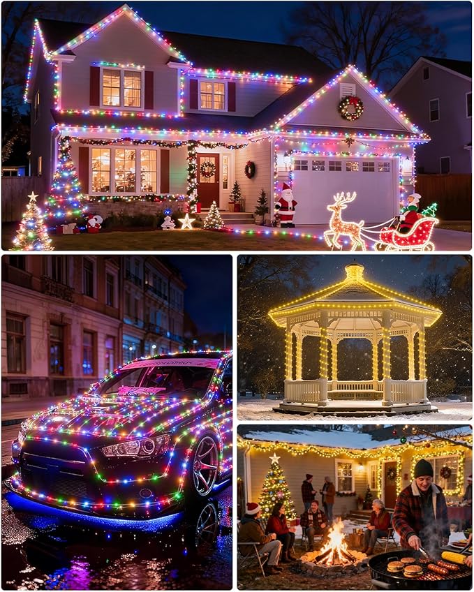 Luces Solares Exteriores 66Ft 200LED 1800mAh Navidad con Mando miniatura 6