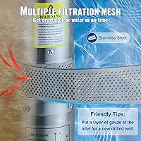 Vista 6 de VEVOR Bomba Sumergible de Pozo Profundo, 2HP 230V/60Hz, 37 GPM, Cabezal de 427 pies, con Cable de 33 pies y Caja de Control Externa, Bombas de Agua