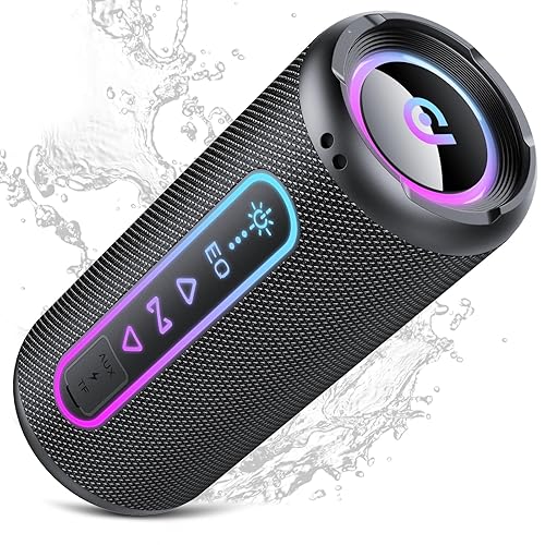 Altavoz Bluetooth Potente 25W, Altavoz Bluetooth con Graves Duales, 24H Reproducción, 5 Modos RGB, Emparejamiento TWS, Impermeable IPX7, Soporte AUX/TF, Altavoz Portátil para Fiestas y Viajes - Chollo en Electrónica
