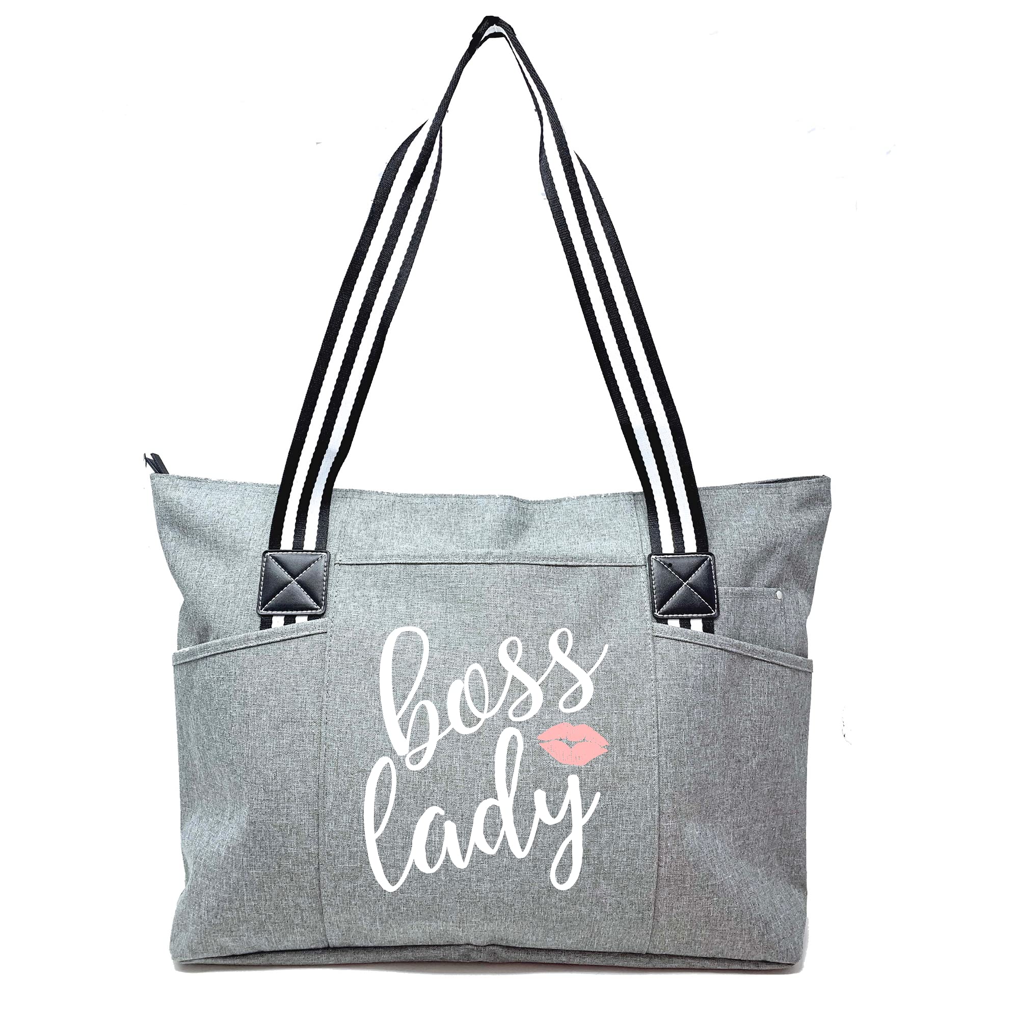 BOSS グレー トートバッグ BOSS - Tote bag with oversize embroidered logo - Grey