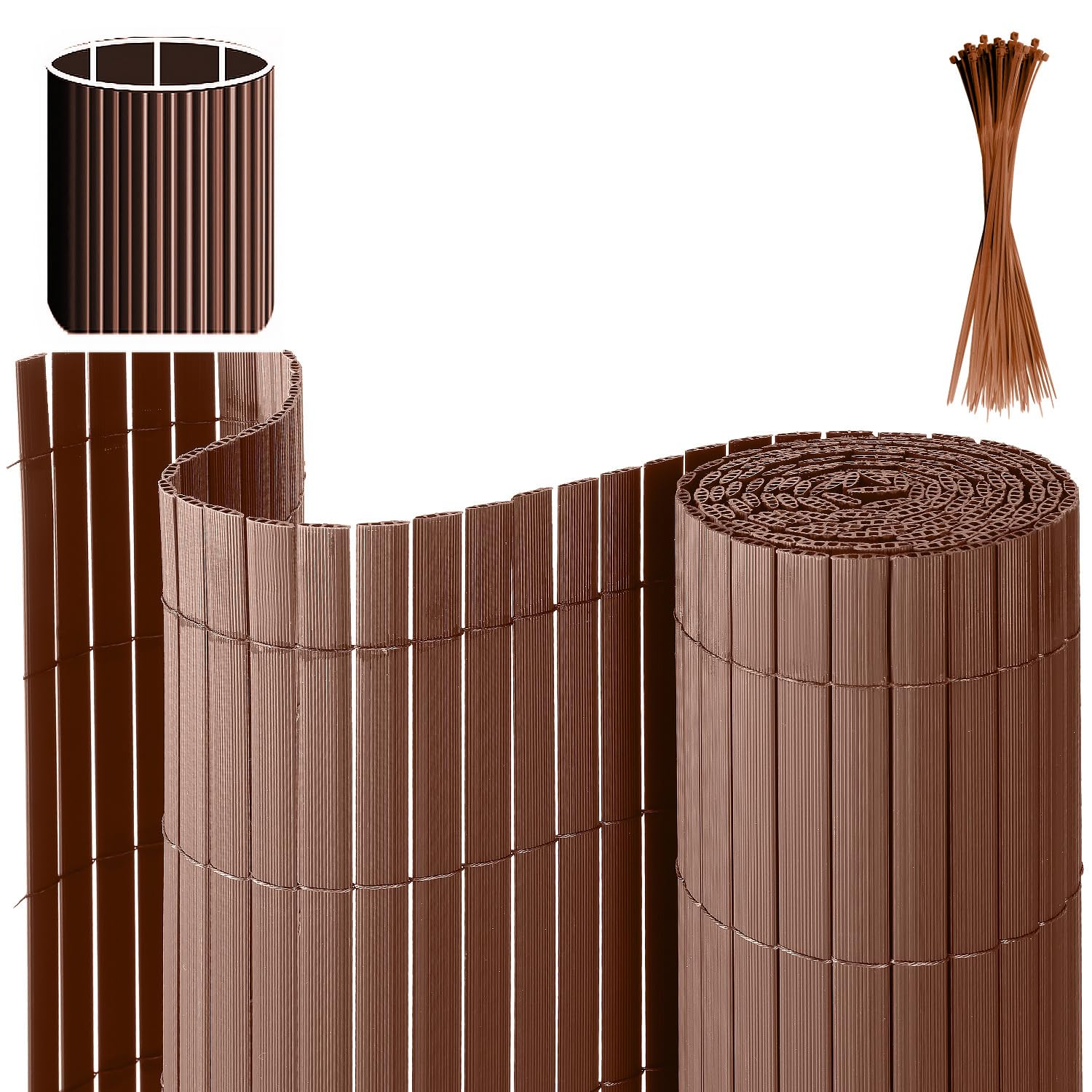 Paravista Giardino PVC 120 x 500 cm Recinzione Privacy Marrone