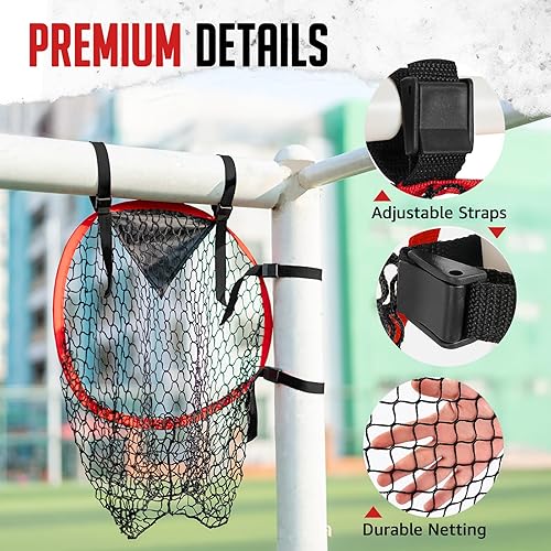 Miniatura 6 de Objetivo de portería de fútbol para 2 piezas, 16 pulgadas de contenedores superiores de fútbol para entrenamiento de precisión de tiro en esquina,