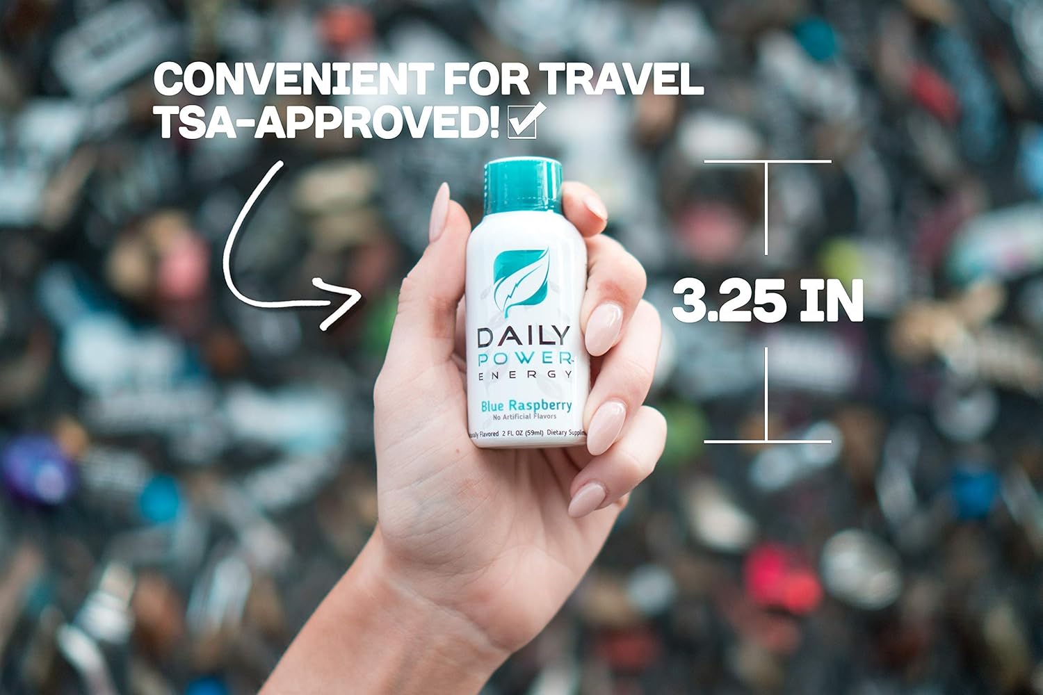 DailyPower Energy Shot - 220mg of Natural Caffeine From Green Coffee Bean, Ginseng, Monk Fruit, Stevia, Amino Acids, B-Vitamins, Zero Sugar & Zero Calorie - 6 Pack (Blue Raspberry) : Health & Household