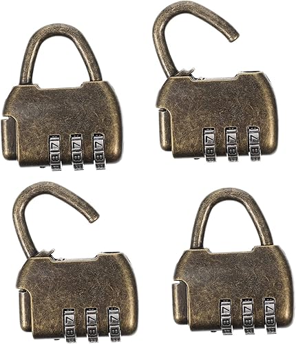 Miniatura 6 de Candado de metal con cerradura de combinación retro para cajón, cerradura de seguridad retro, estilo antiguo, 8 uds