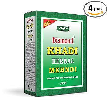 Diamond Khadi Herbal Mehndi | Black Hair | Nourishing | Chandan & Tulsi | Ammonia Free | Men & Women | Amla | Tulsi | Chandan | Sandalwood | Methi | Fenugreek |