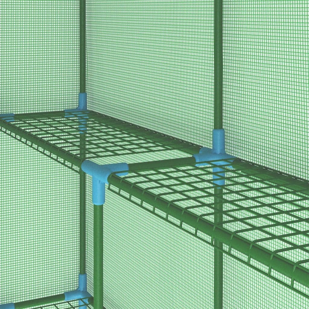 vidaXL Greenhouse, Green House for Garden Patio Backyard Lawn Plant Gardening, Cold Frame with Shelves, Outdoor Greenhouse Grow House, Steel