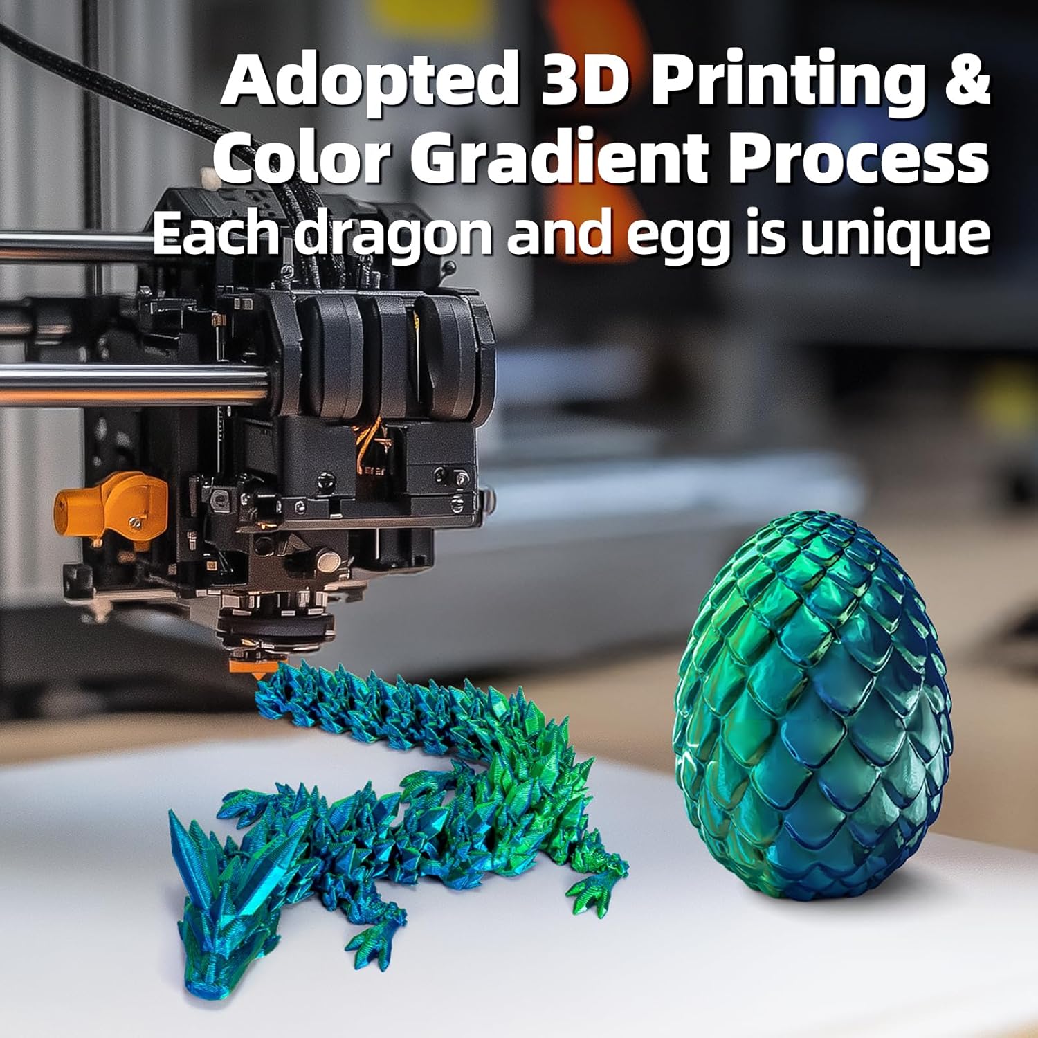 3D Printed Dragon Eggs with Dragon Inside,Articulated Dragon Toys,Fidget Toys for Adults Kids,Prefilled Easter Toys for Easter Hunt,Basket Stuffers Filler,Easter Party Favors,Classroom Prize (Green)