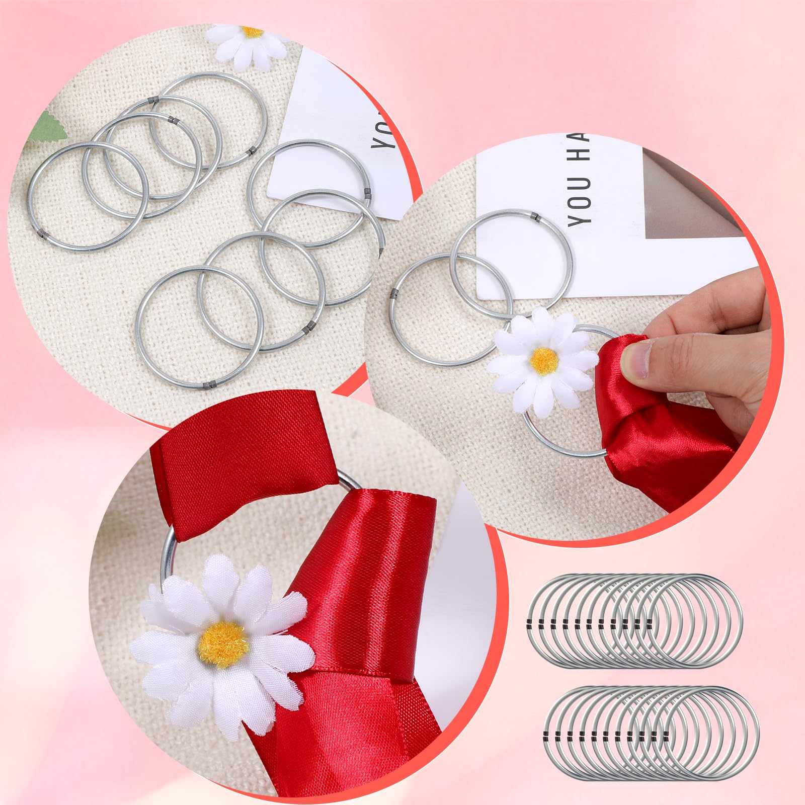 Dzsomt Metalen ringen om te knutselen, 14 stuks, voor dromenvangers, ringen, knutselen, metalen ringen set, macramé, accessoires, ringen metaal voor doe-het-zelf bruiloftskrans, macramé wanddecoratie