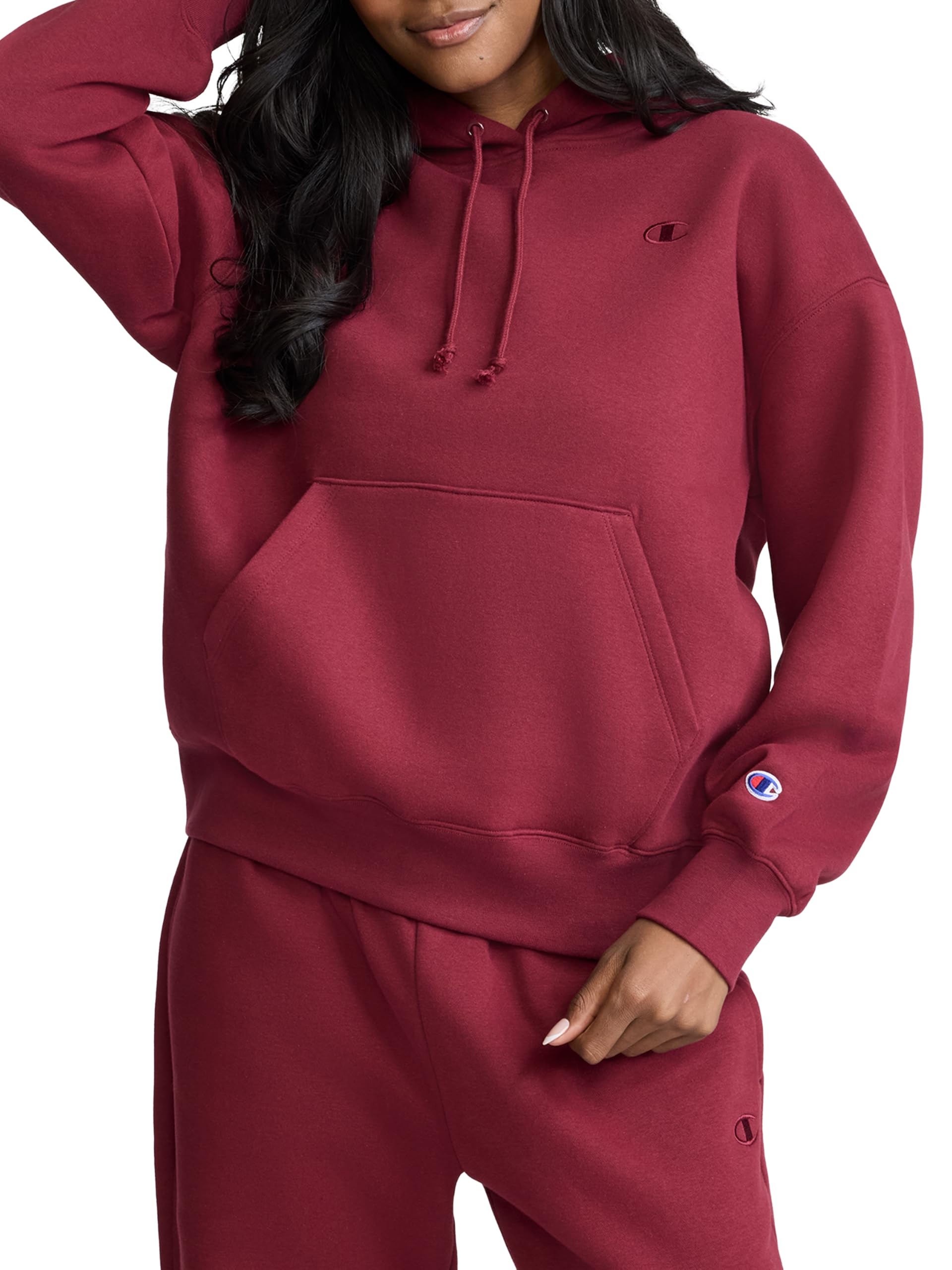 Women's Powerblend Fleece Pullover Hoodie, C Logo