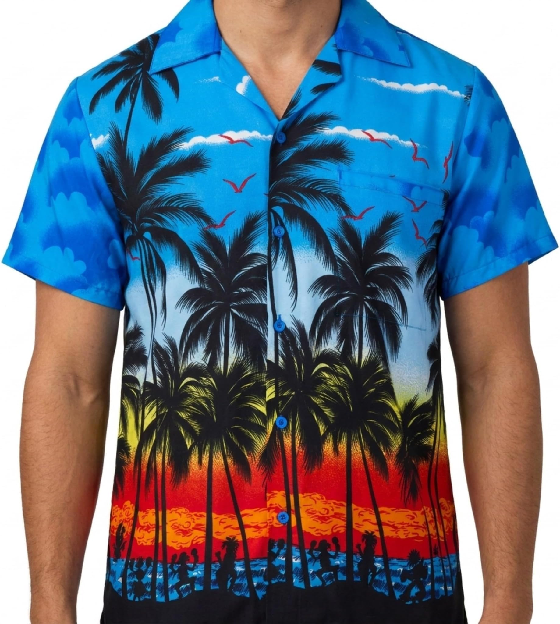 Summer Hawaiian Shirts for Men Adult - Tropical Mens Hawaiian Shirt Fancy Dress as Fun Ugly Stag Do Accessories
