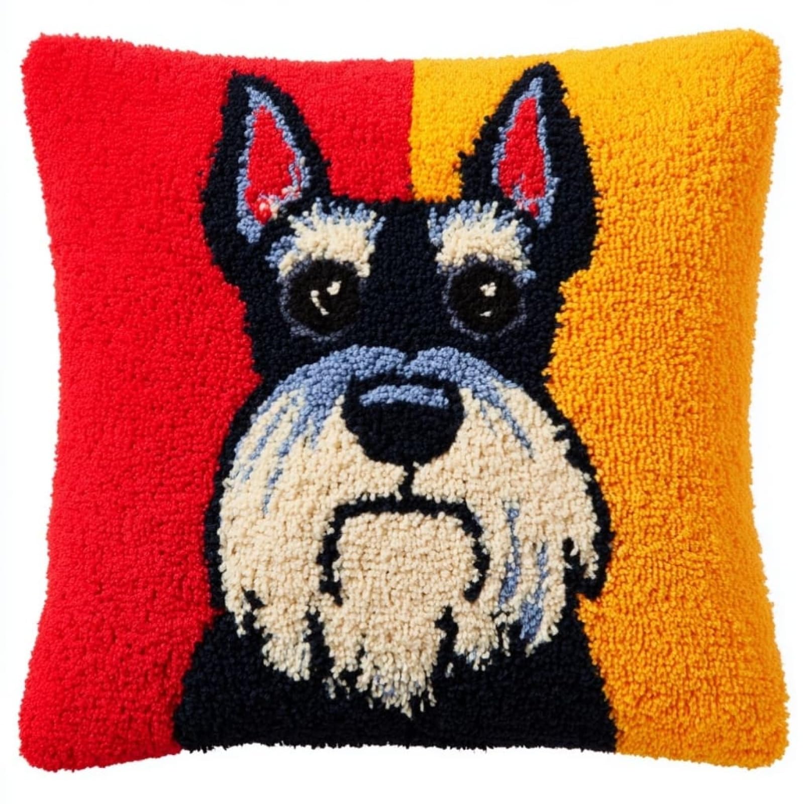 AxiangziK Pre-Printed Latch Hook Cushion Kits,Schnauzer Dog