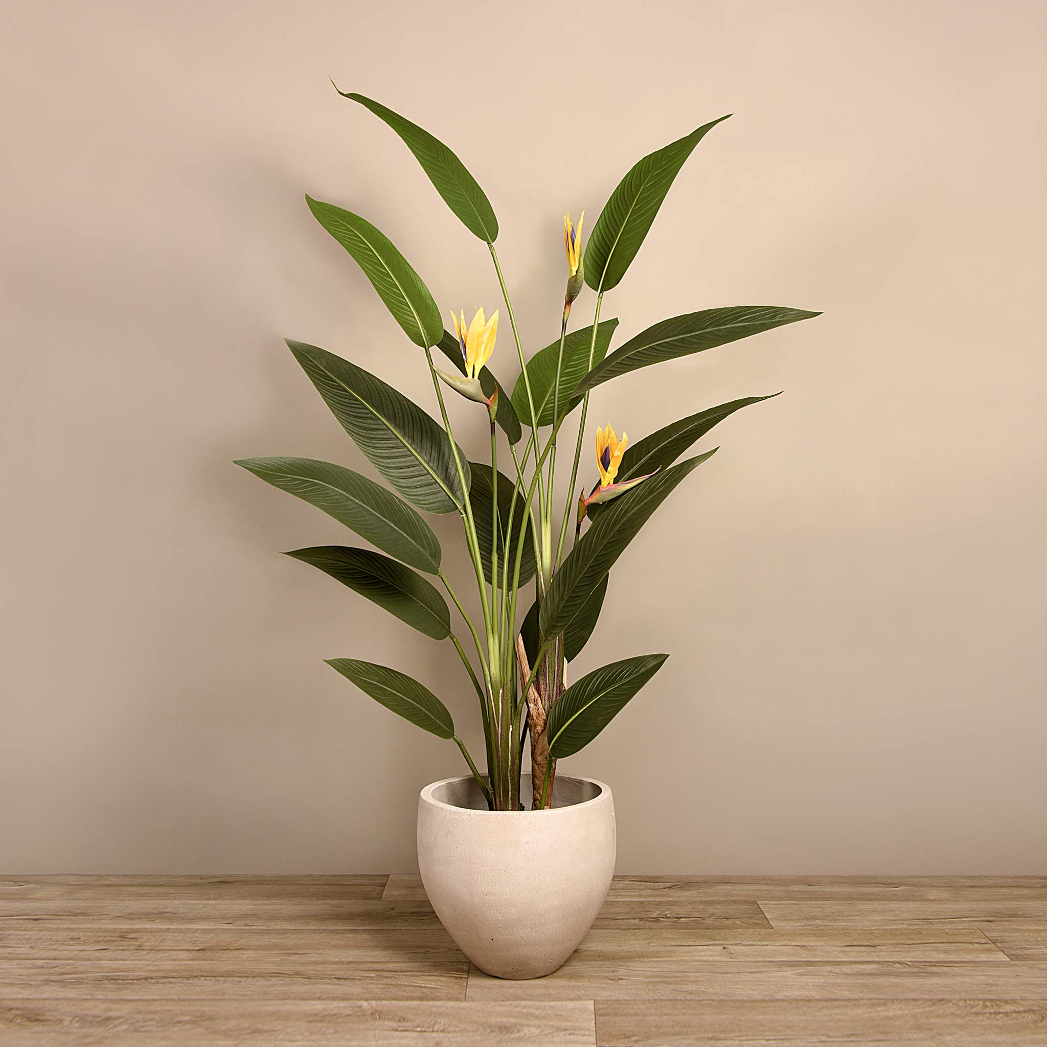 BLOOMR Artificial Strelitzia Palm Tree Artificial Plant, Birds of Paradise Plant, Trendy Luxury Silk Fabric Green and Yellow Decorative Indoor Faux Plant, 73" tall, 8.81 lbs, 5111-185