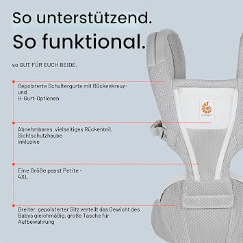 Ergobaby Alta Hip Seat Baby Carrier with Baby Hip Seat for Babies and Toddlers from 4 Months (5.5 kg - 20.4 kg) Hip Seat Carrier with SoftFlex Mesh